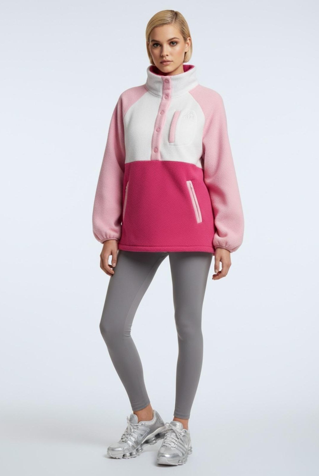 USCO Alpine Quarter-Snap Fleece Pink