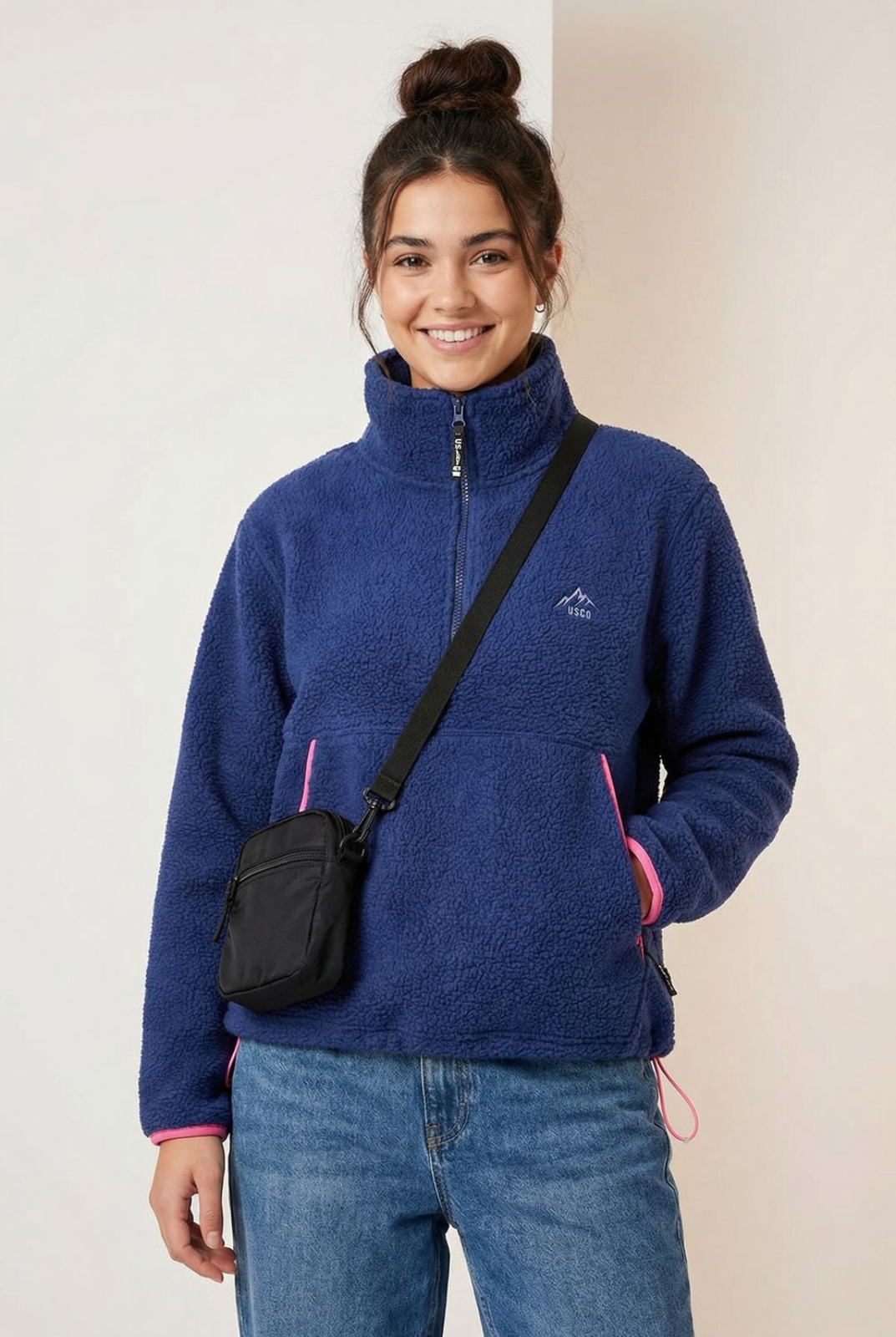 USCO Haven Half-Zip Fleece Pullover Navy