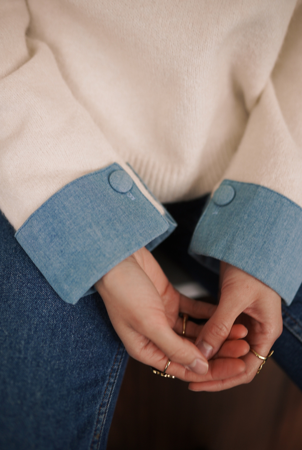 Heart Denim Sweater