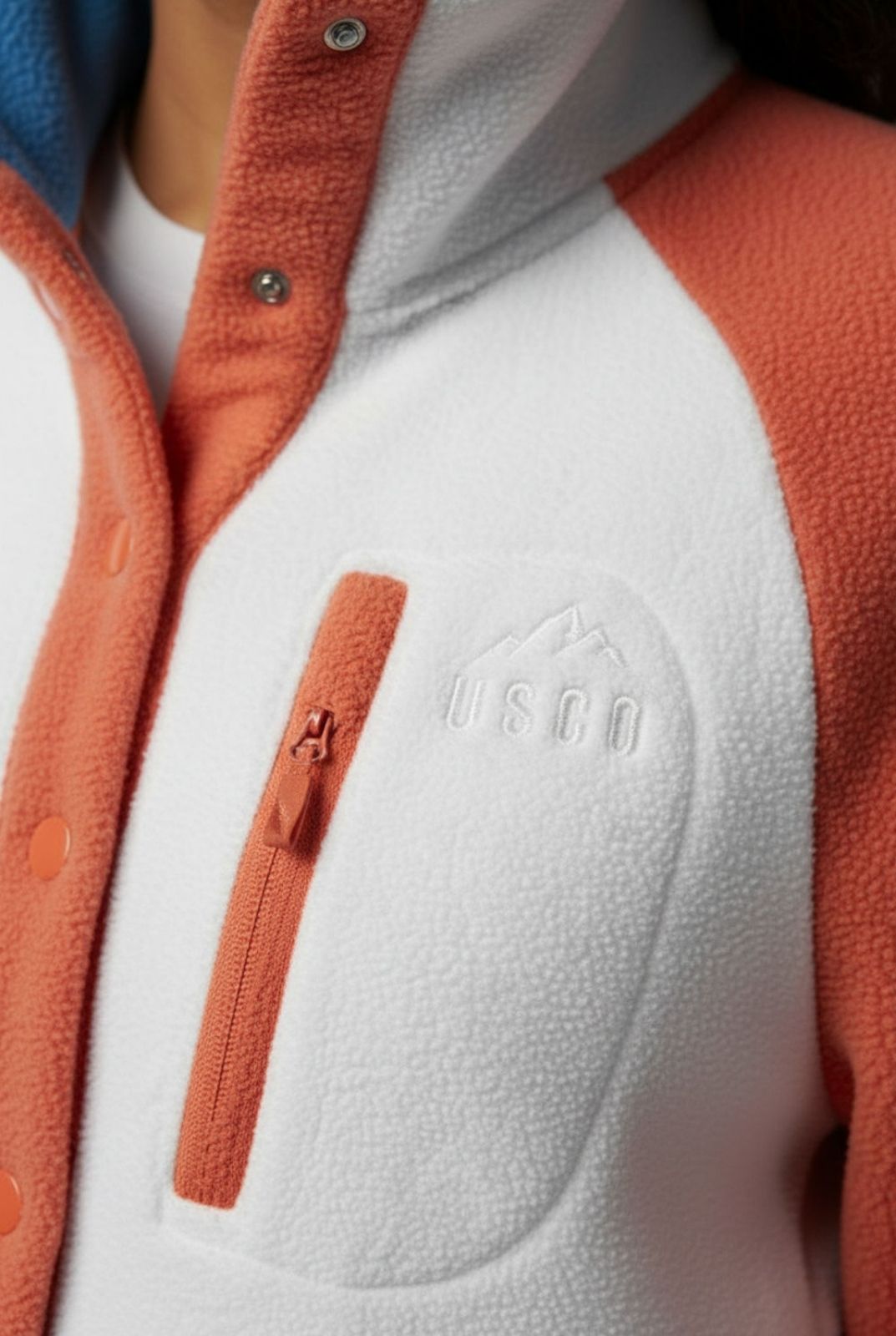 USCO Alpine Quarter-Snap Fleece Coral