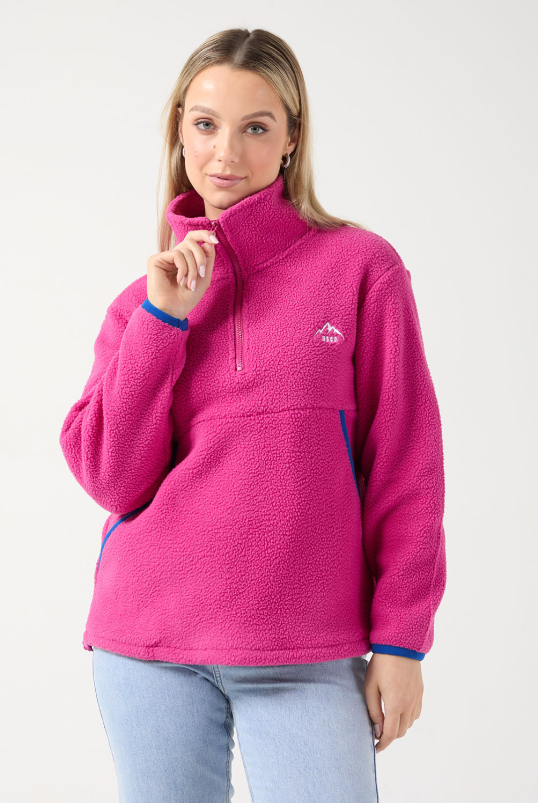 USCO Haven Half-Zip Fleece Pullover Pink