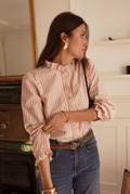 Striped Ruffled Blouse