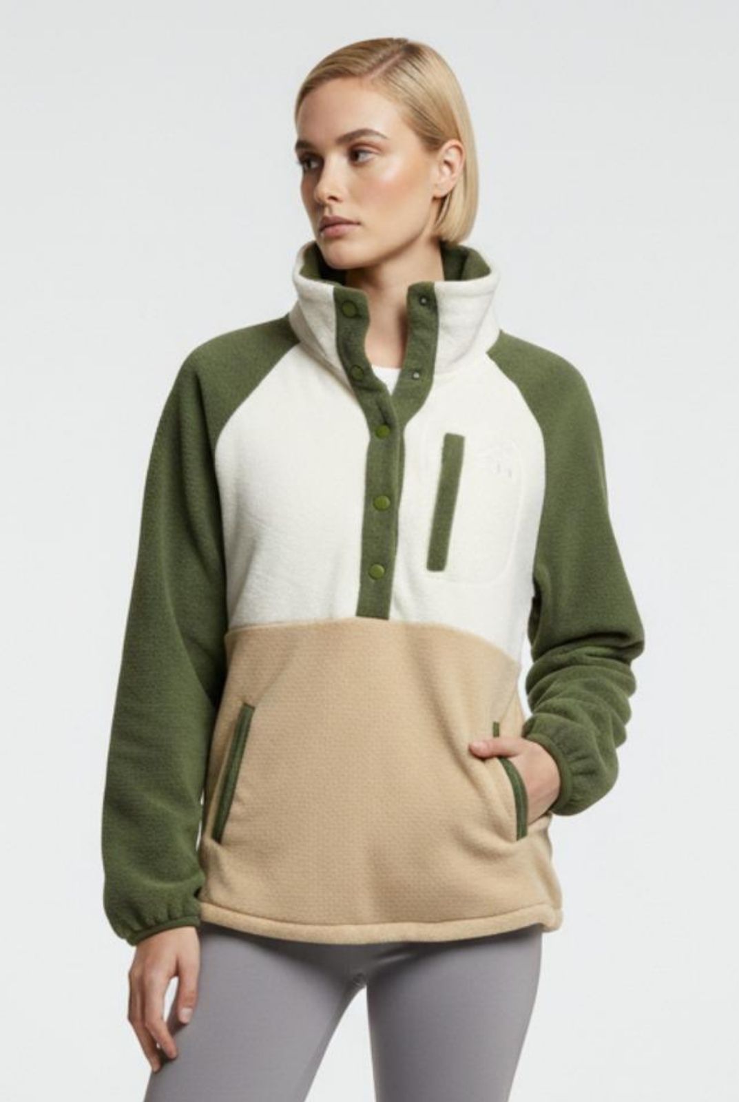 USCO Alpine Quarter-Snap Fleece Green