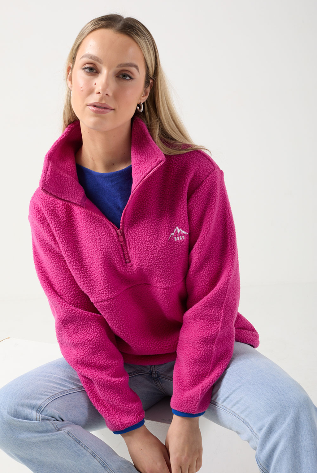 USCO Haven Half-Zip Fleece Pullover Pink