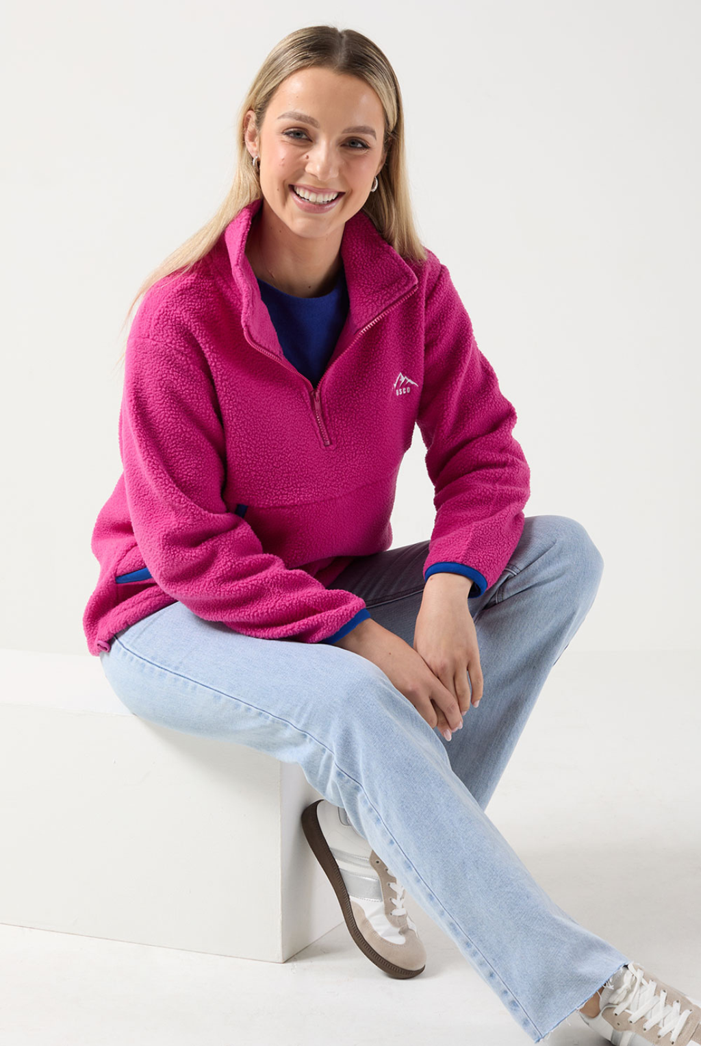 USCO Haven Half-Zip Fleece Pullover Pink