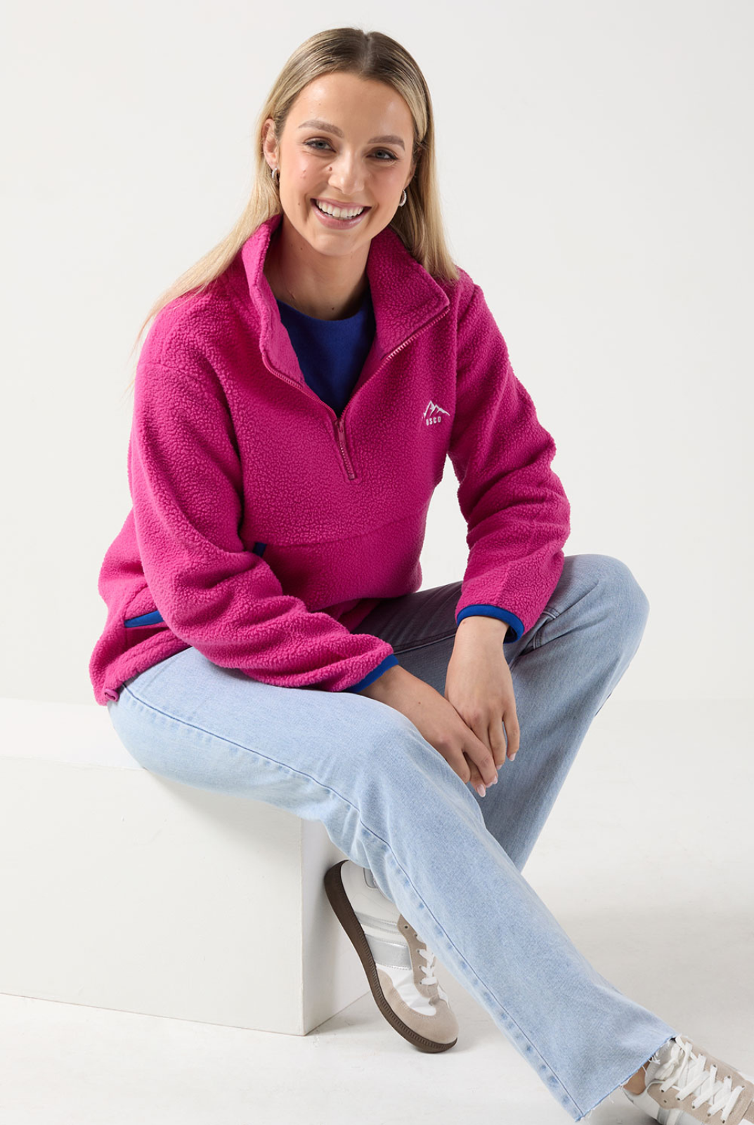USCO Haven Half-Zip Fleece Pullover Pink