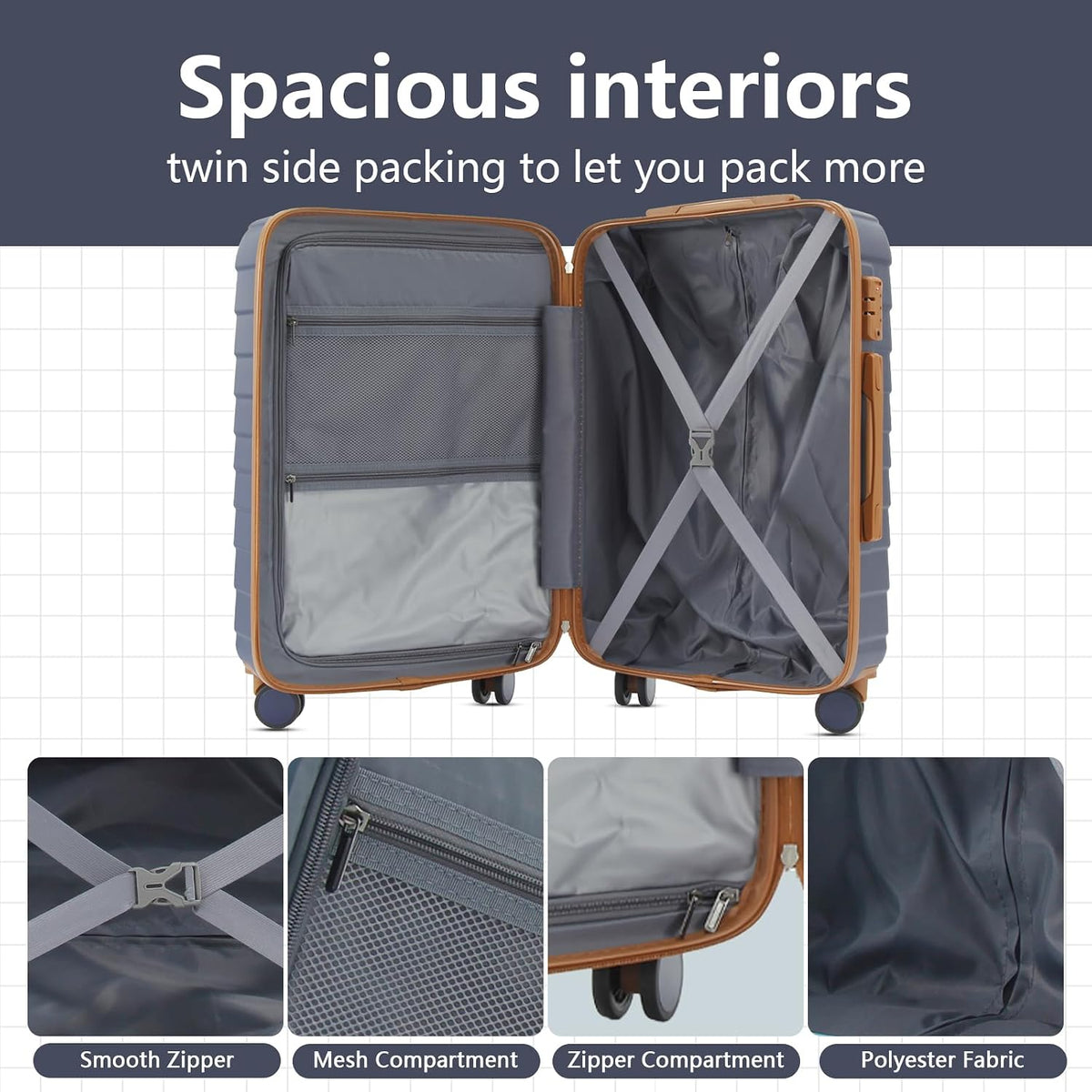 Voyage Set of 3 Hard Shell ABS Suitcases