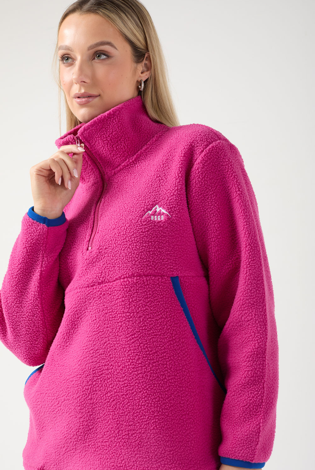 USCO Haven Half-Zip Fleece Pullover Pink