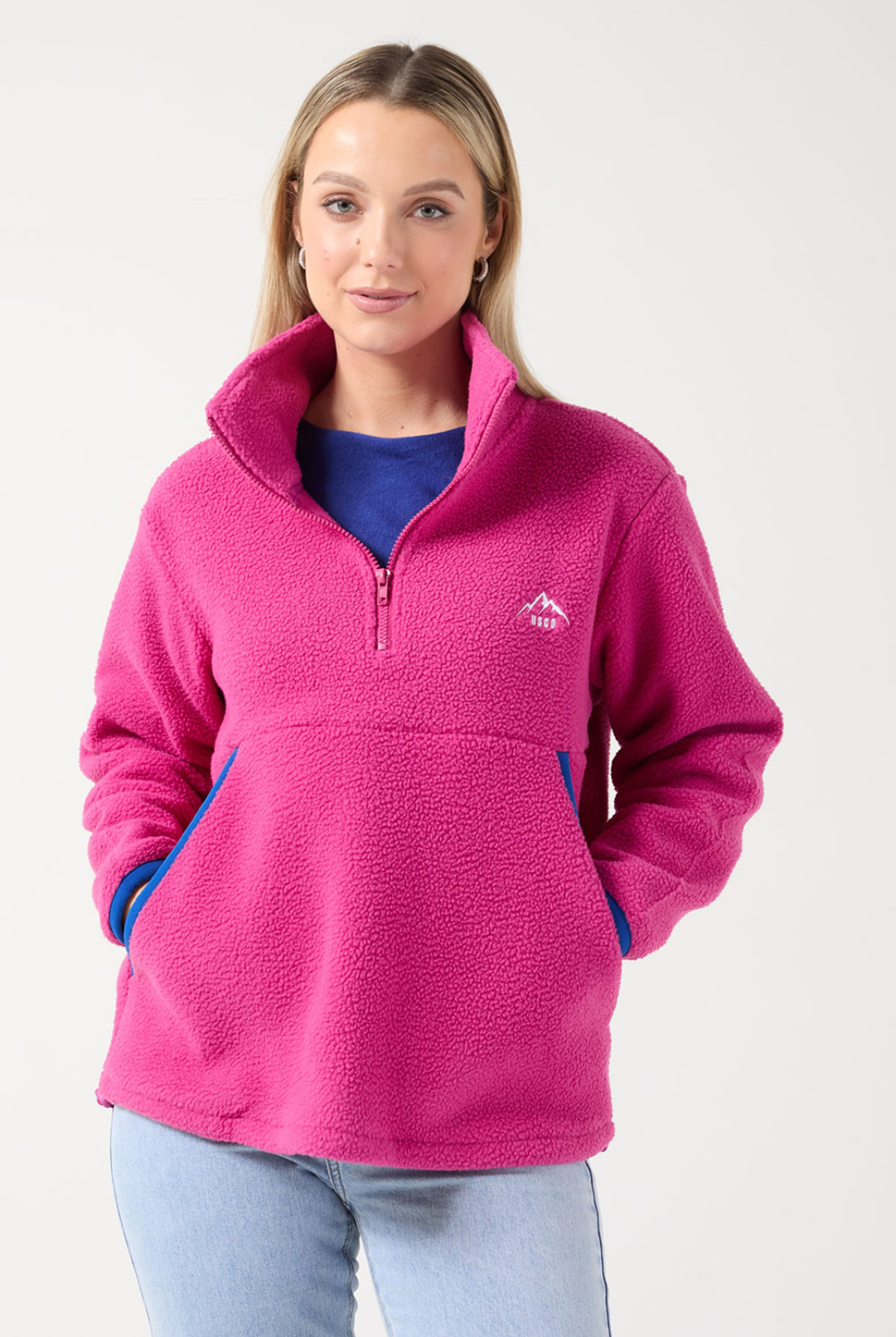 USCO Haven Half-Zip Fleece Pullover Pink