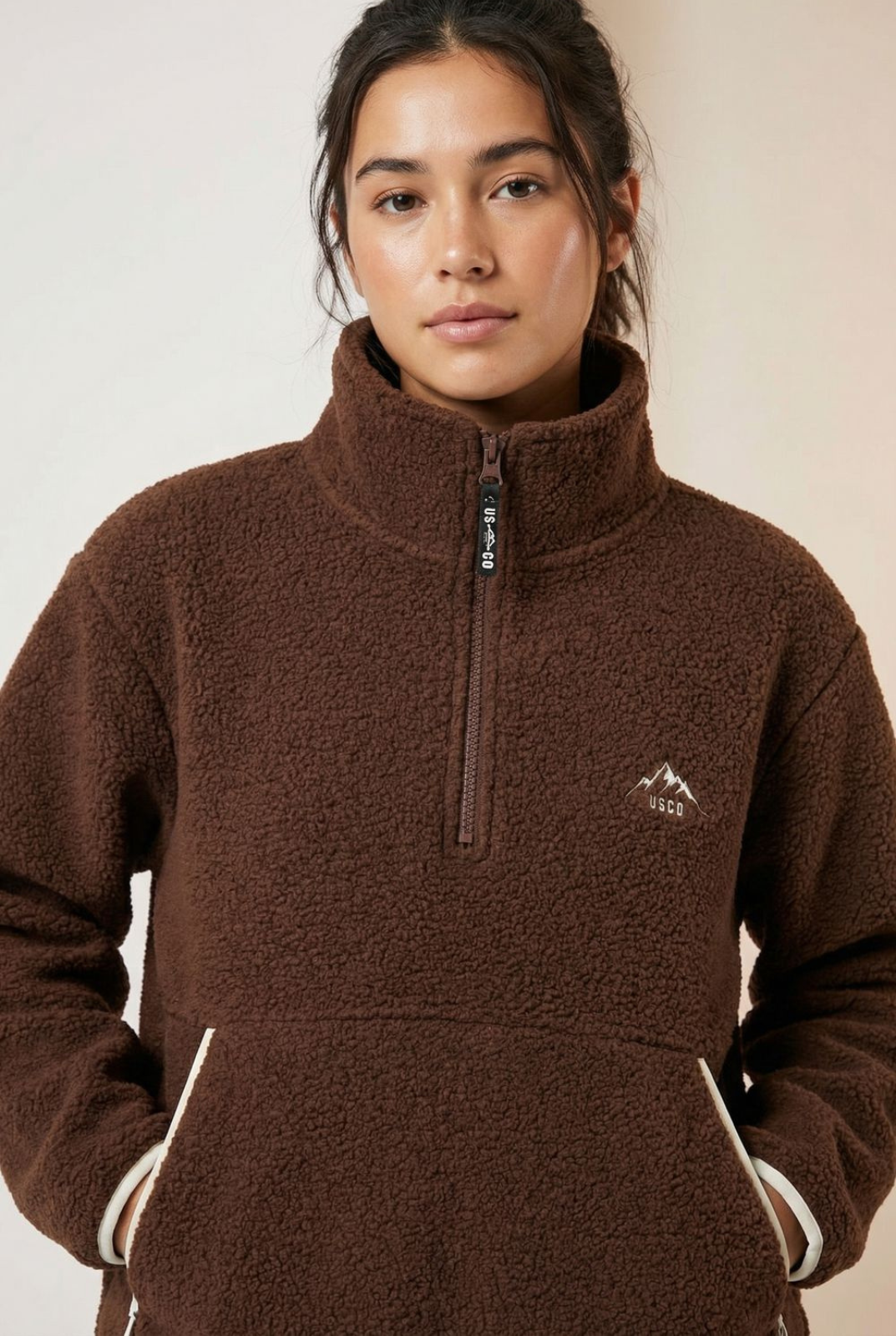 USCO Haven Half-Zip Fleece Pullover Brown