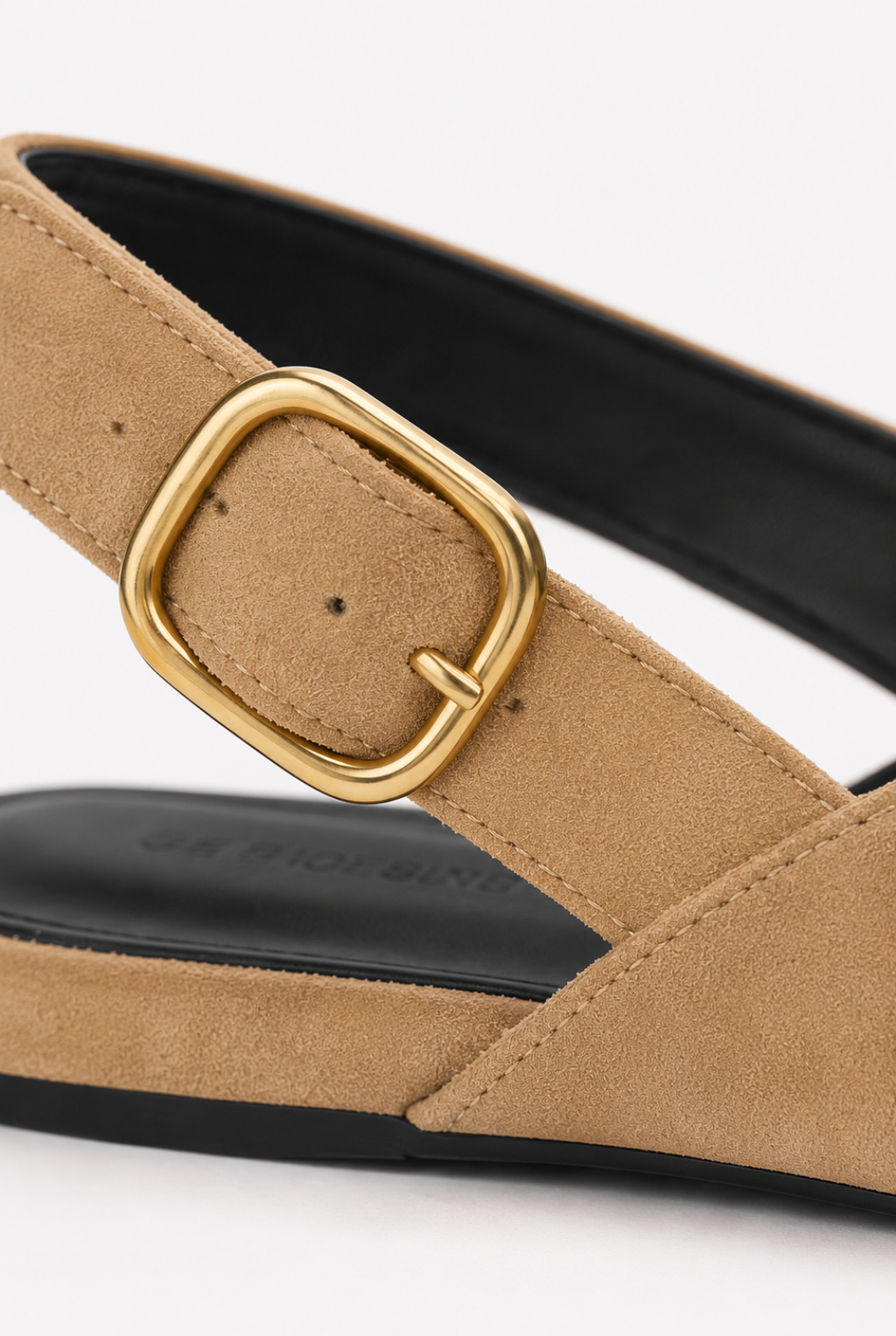 Camel Pointed Toe Slingback Flats