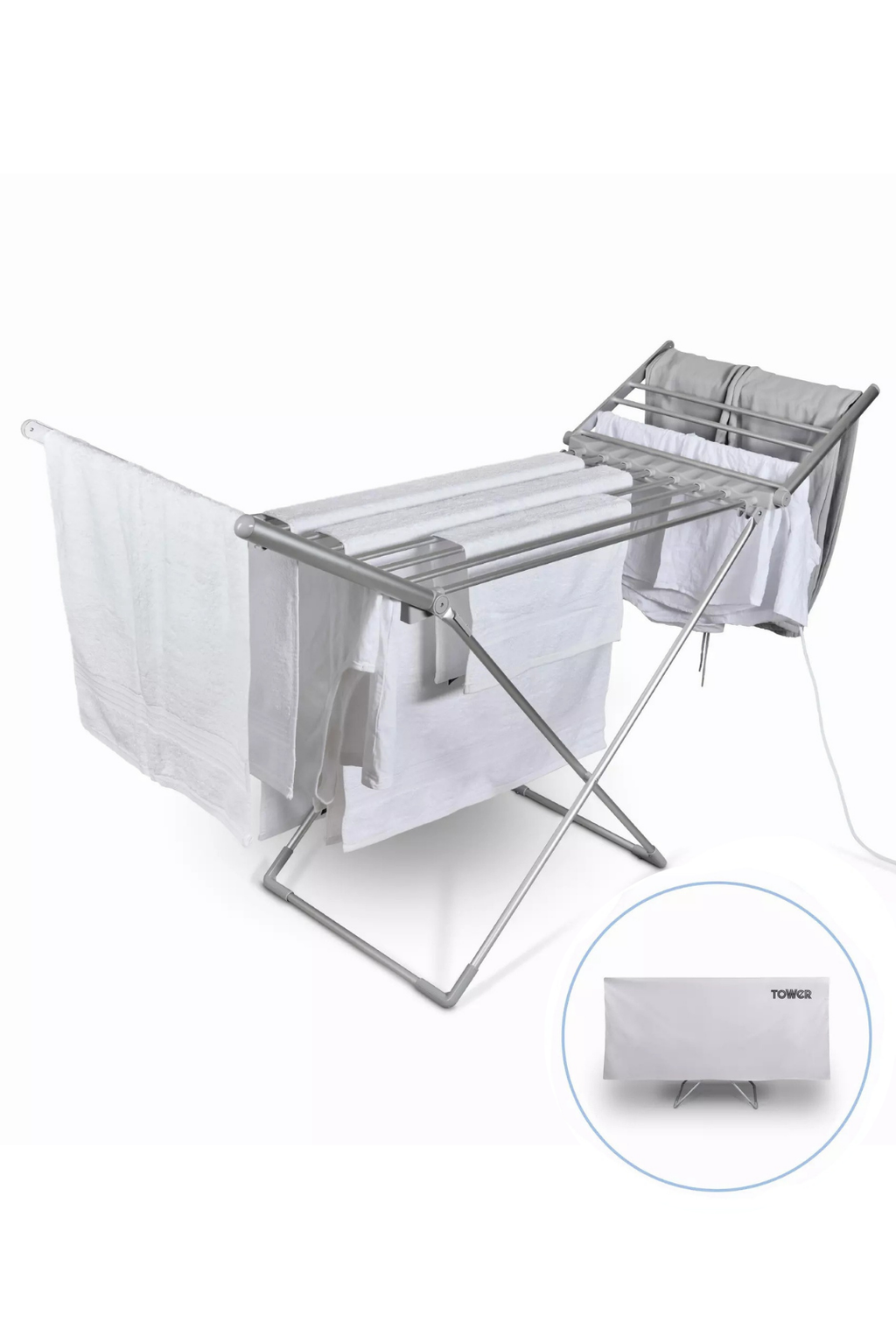 Tower Heated Winged Clothes Airer with Cover