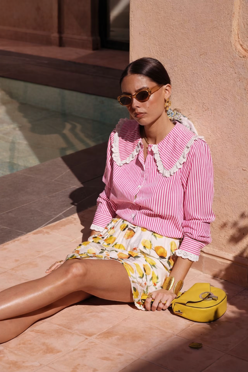 Striped Shirt – Lace Peter Pan Collar