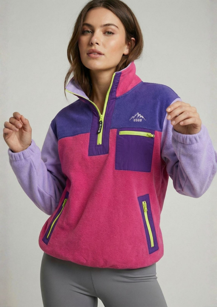 USCO Retro Quarter-Zip Fleece Pullover