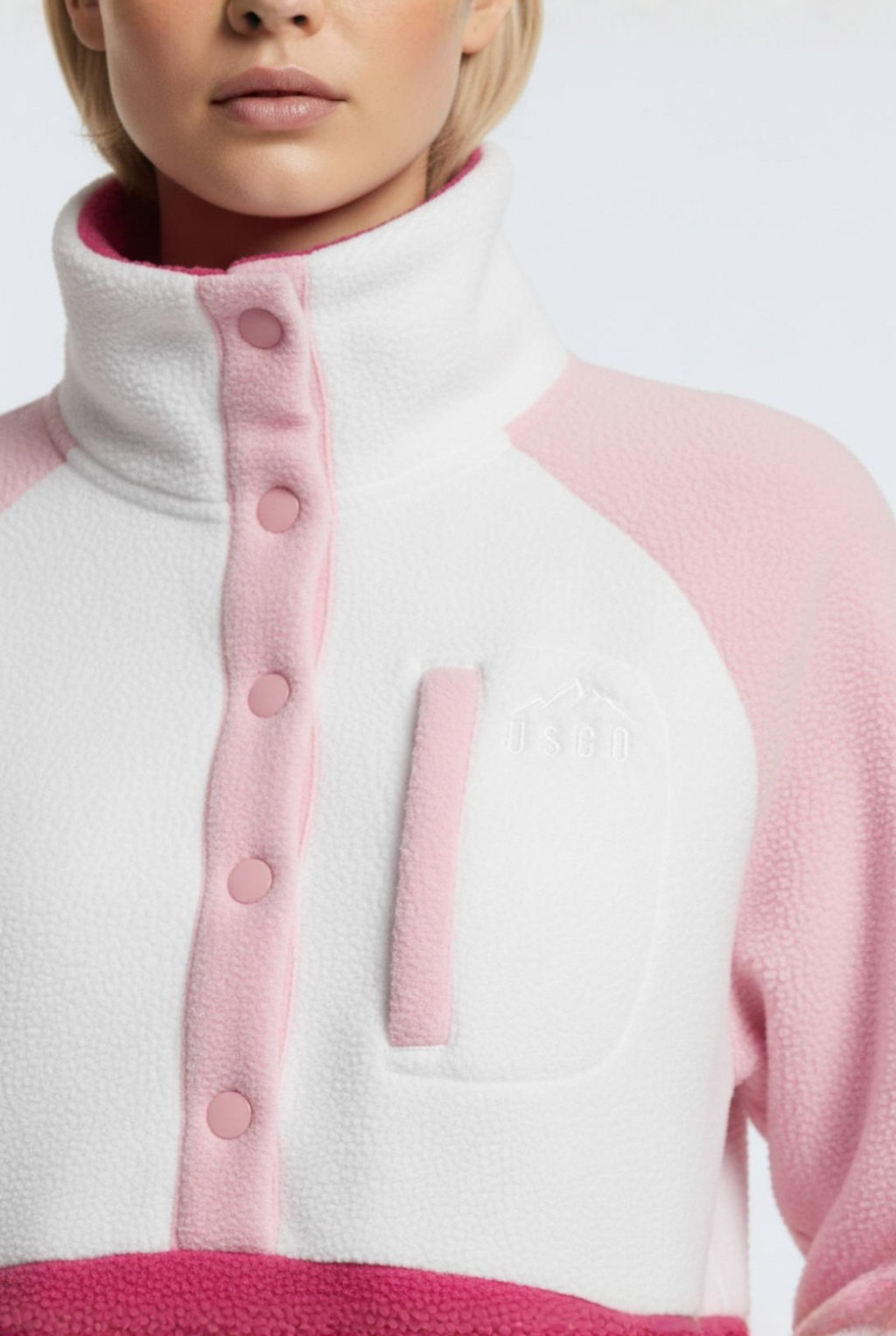 USCO Alpine Quarter-Snap Fleece Pink