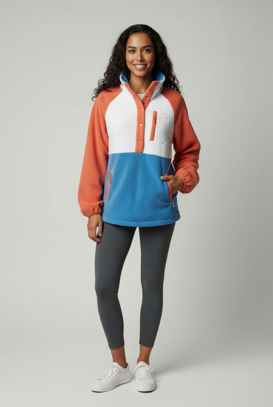 USCO Alpine Quarter-Snap Fleece Coral