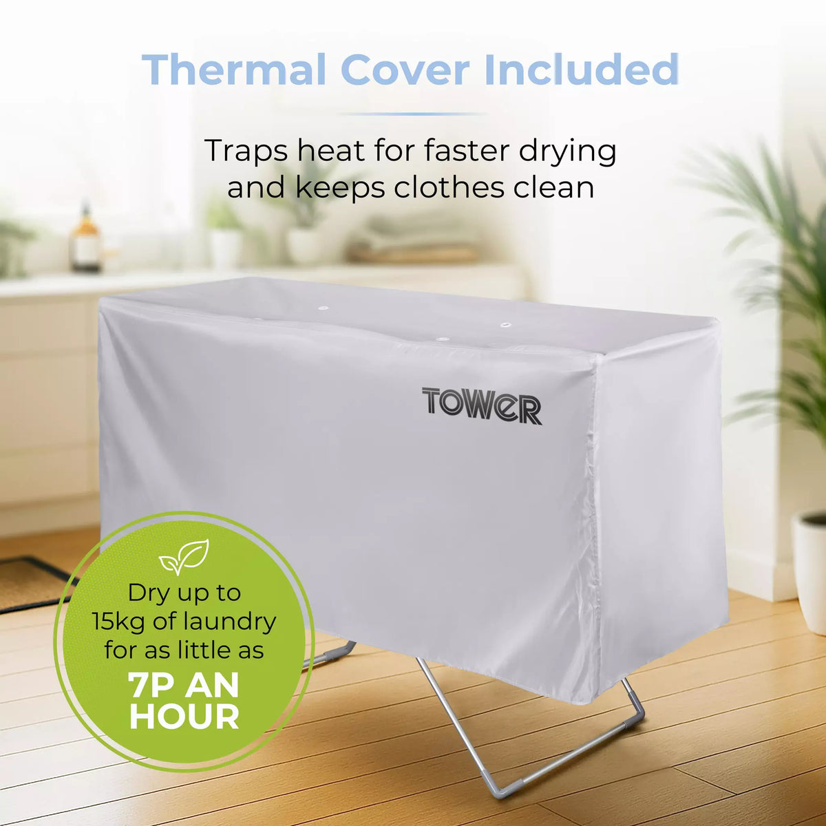 Tower Heated Winged Clothes Airer with Cover
