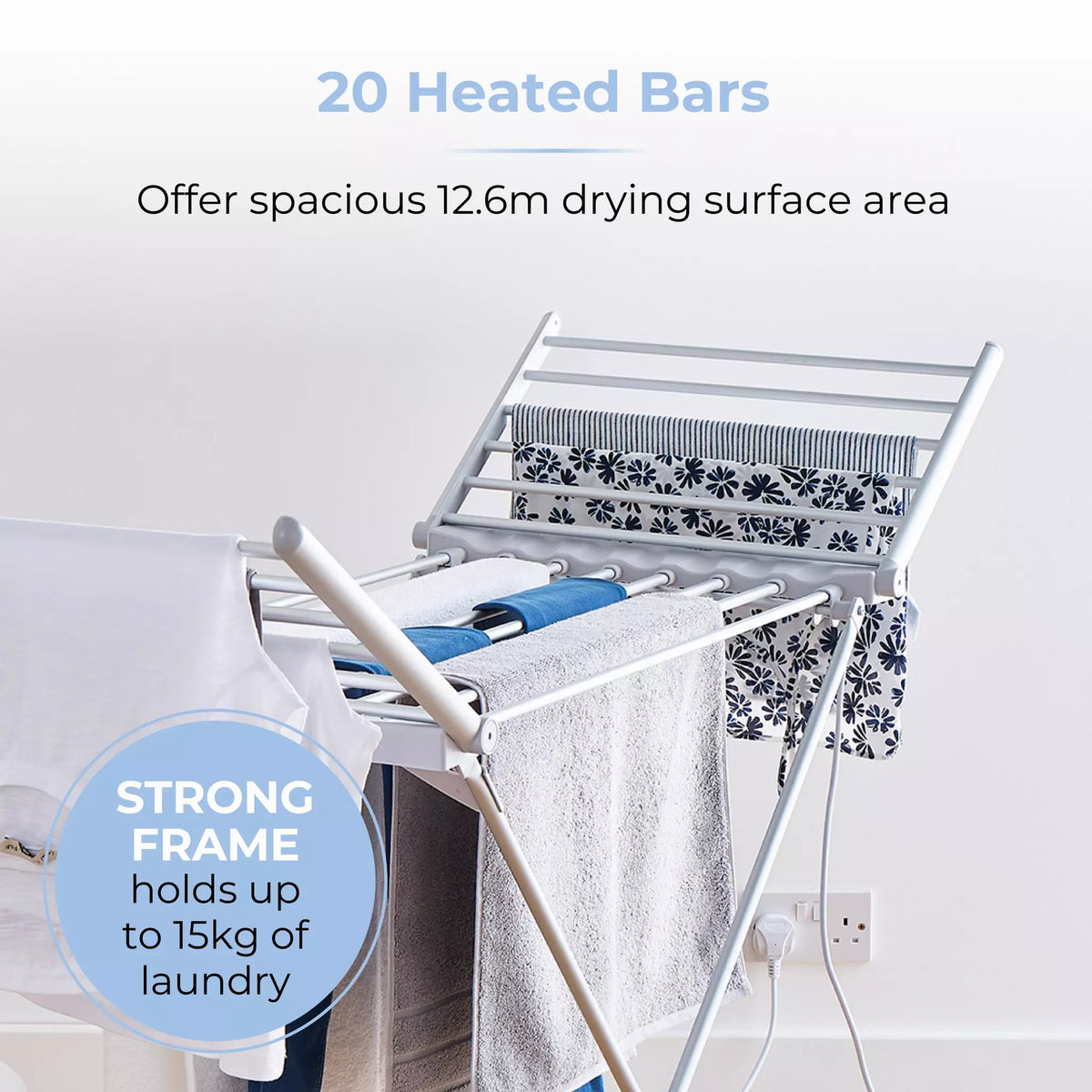 Tower Heated Winged Clothes Airer with Cover
