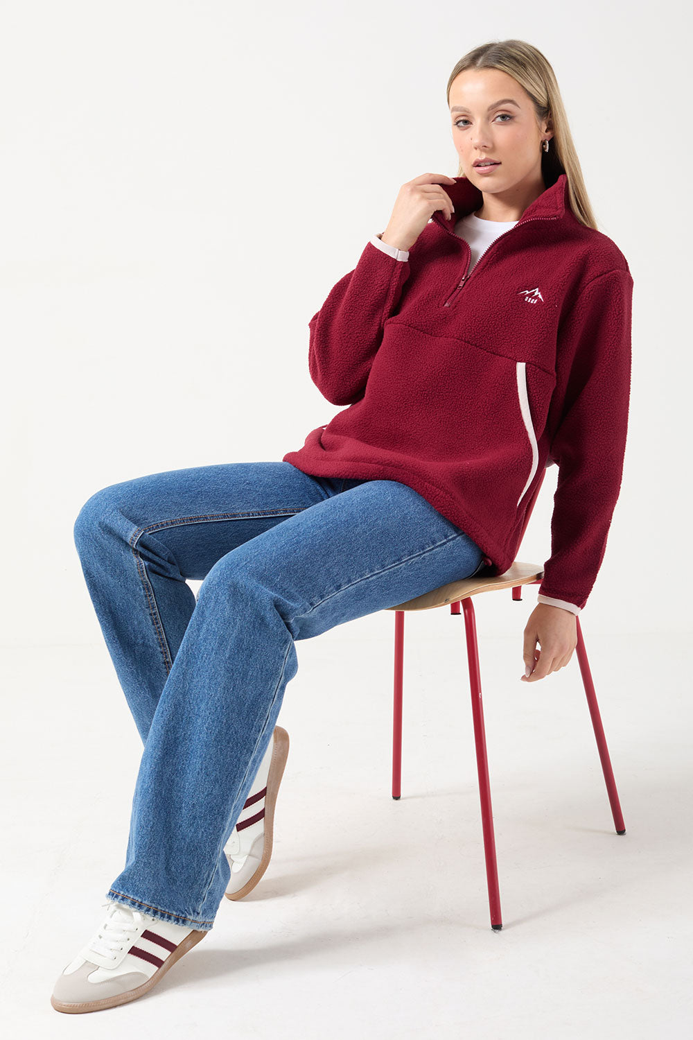 USCO Haven Half-Zip Fleece Pullover Burgundy