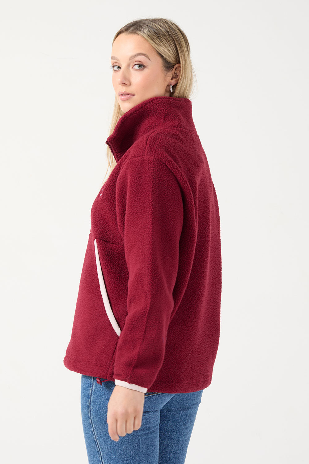 USCO Haven Half-Zip Fleece Pullover Burgundy
