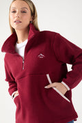 USCO Haven Half-Zip Fleece Pullover Burgundy